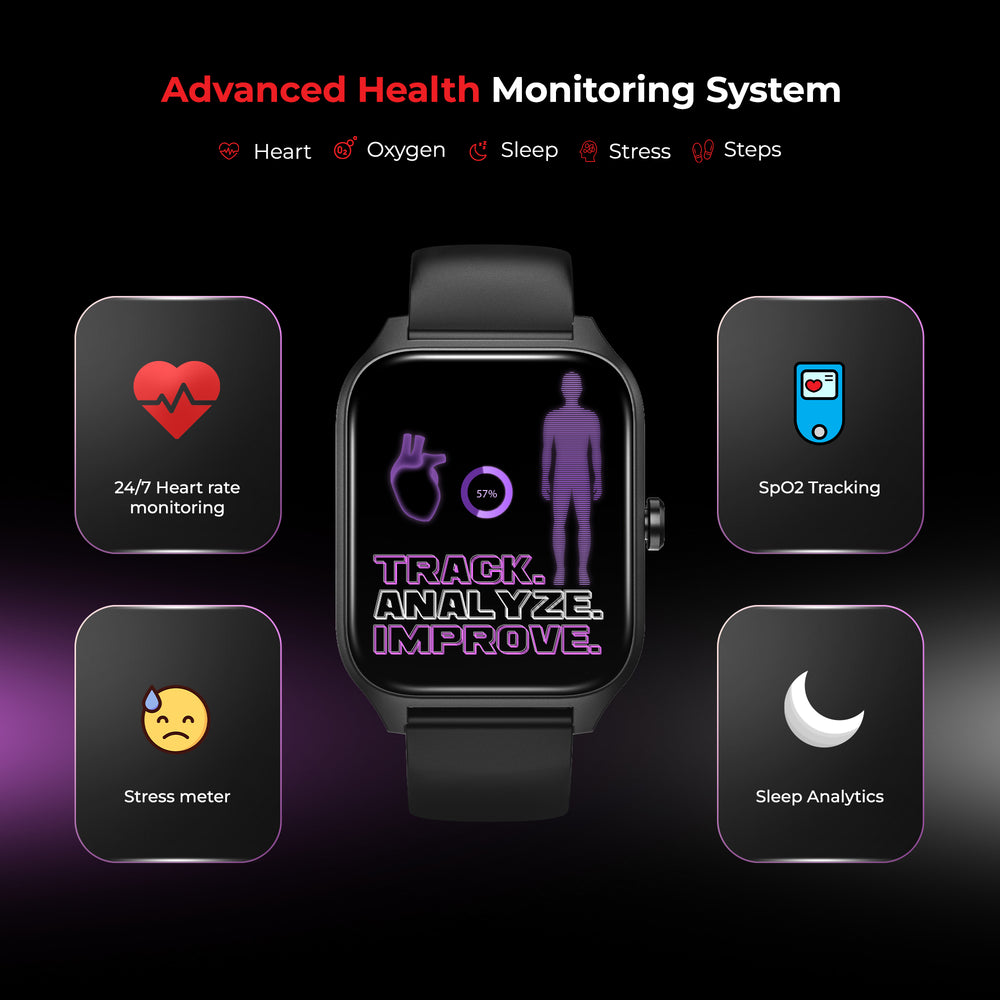 Nervfit MyCLNQ Pulse Smartwatch, HD Display, BT Calling