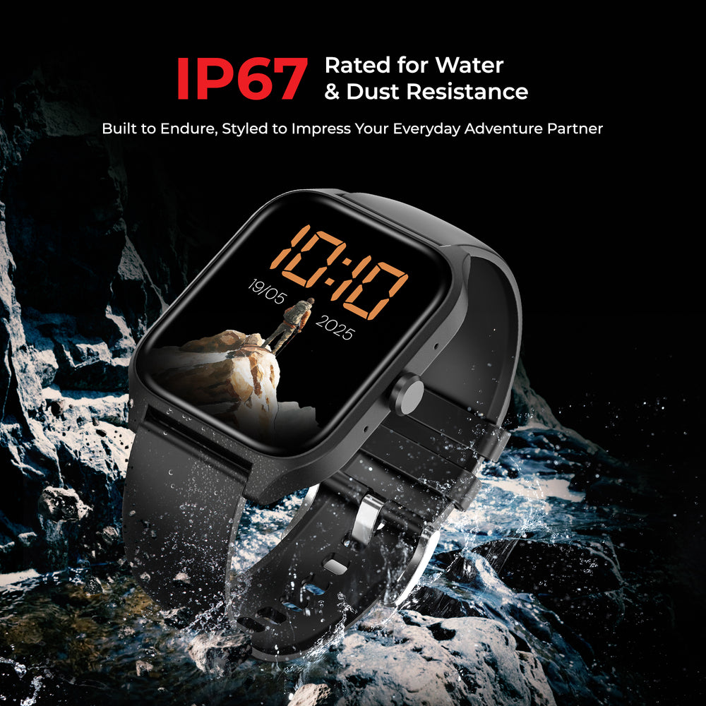 Nervfit MyCLNQ Pulse Smartwatch, HD Display, BT Calling, Waterproof,  Heart Rate, SpO2, Stress Sleep Monitoring, Upto Day Battery, Multi