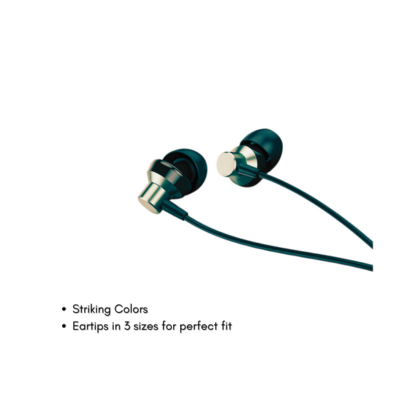 Nervfit Pulse Play Premium Wired Earphones with Zero Distortion Audio Output, Comfortable Multi Size Silicone Ear Plugs